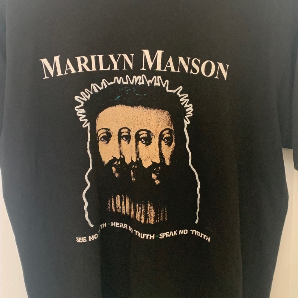2 SIDED MARILYN MANSON BELIEVE T-SHIRT